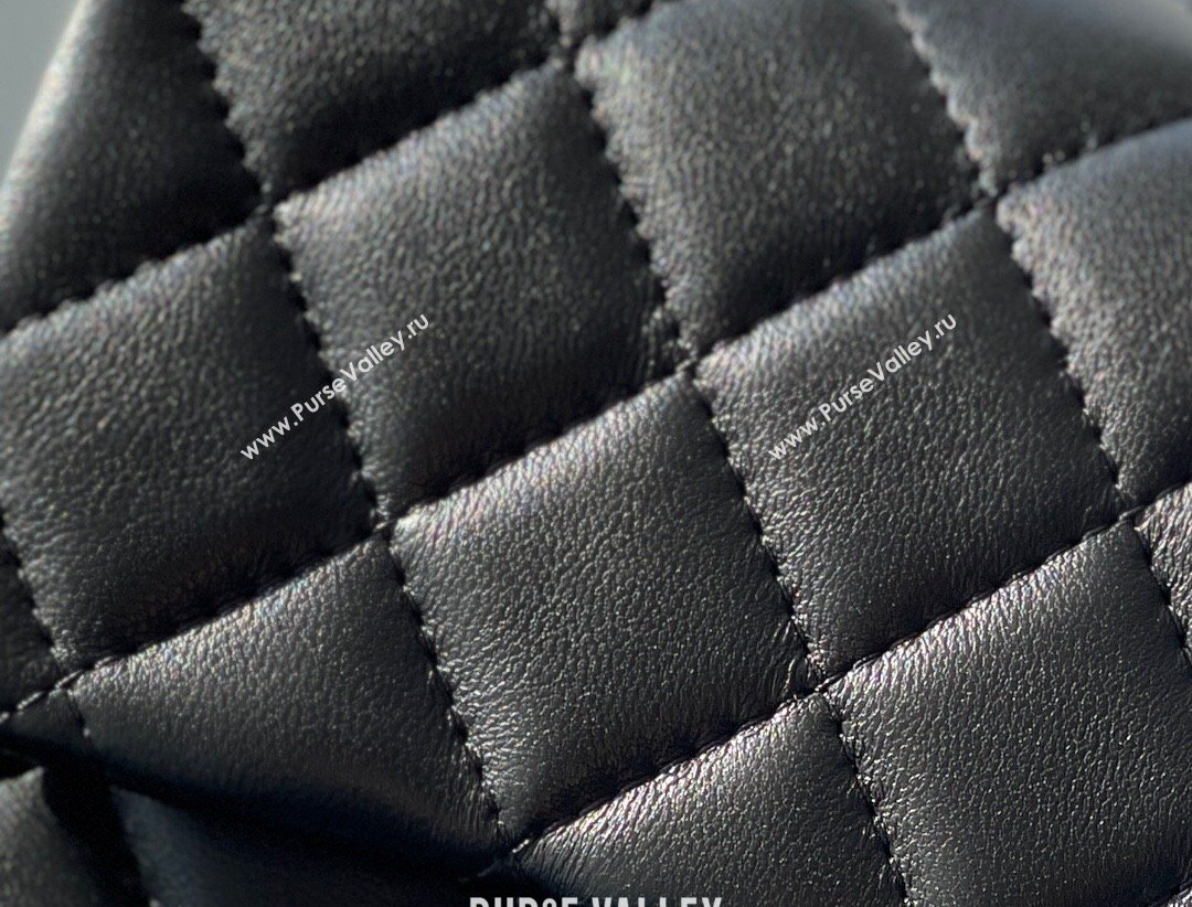 Chanel Quilted Lambskin Mini Square Flap Bag A01117 Black/Gold 2024 Original Quality (MHE-24031415)