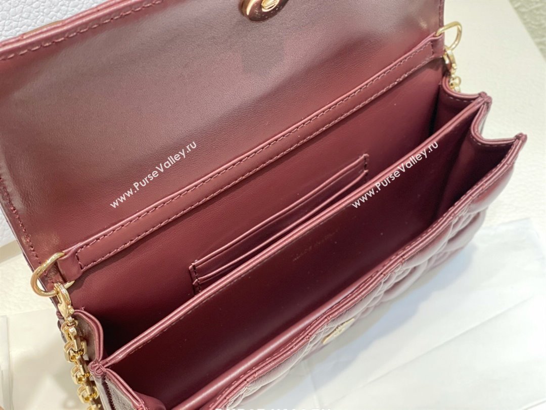 Dior My Dior Mini Bag in Burgundy Cannage Lambskin 0980 2024 (DMZ-24050725)