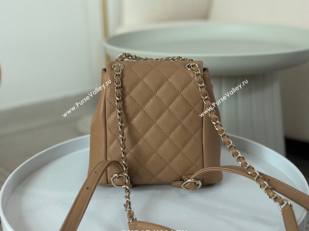 Chanel Grained Calfskin Small Backpack Bag AS3787 Brown 2023 Top (SM-23112810)