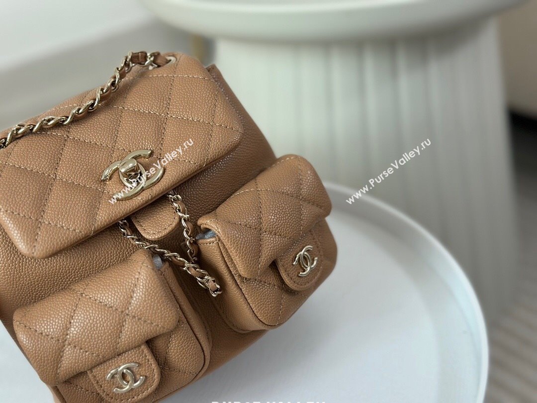 Chanel Grained Calfskin Small Backpack Bag AS3787 Brown 2023 Top (SM-23112810)