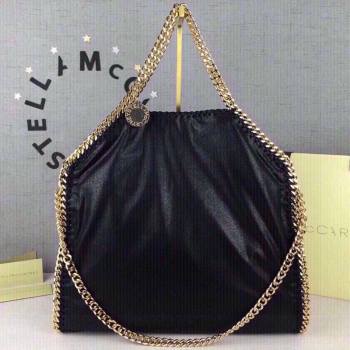 Stella McCartney Falabella Fold Over Tote Bag Black/Gold 2020 (WJ-20121632)