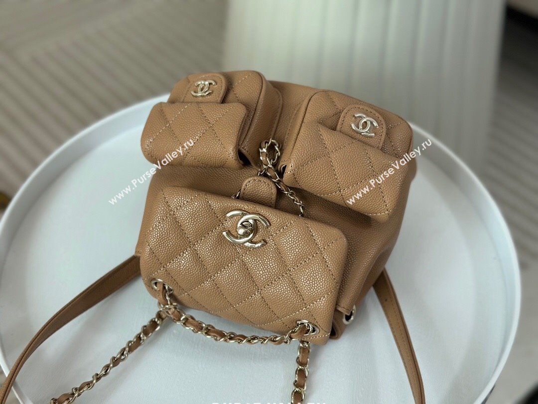 Chanel Grained Calfskin Small Backpack Bag AS3787 Brown 2023 Top (SM-23112810)