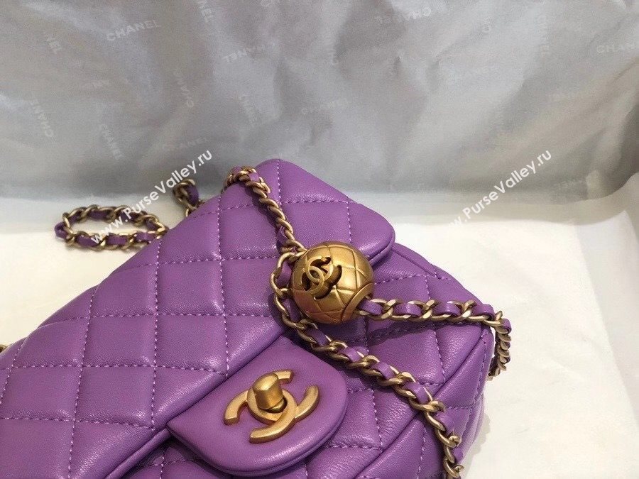 Chanel Lambskin & Gold-Tone Metal Flap Bag AS1786 Purple 2020 TOP (SMJD-20112331)
