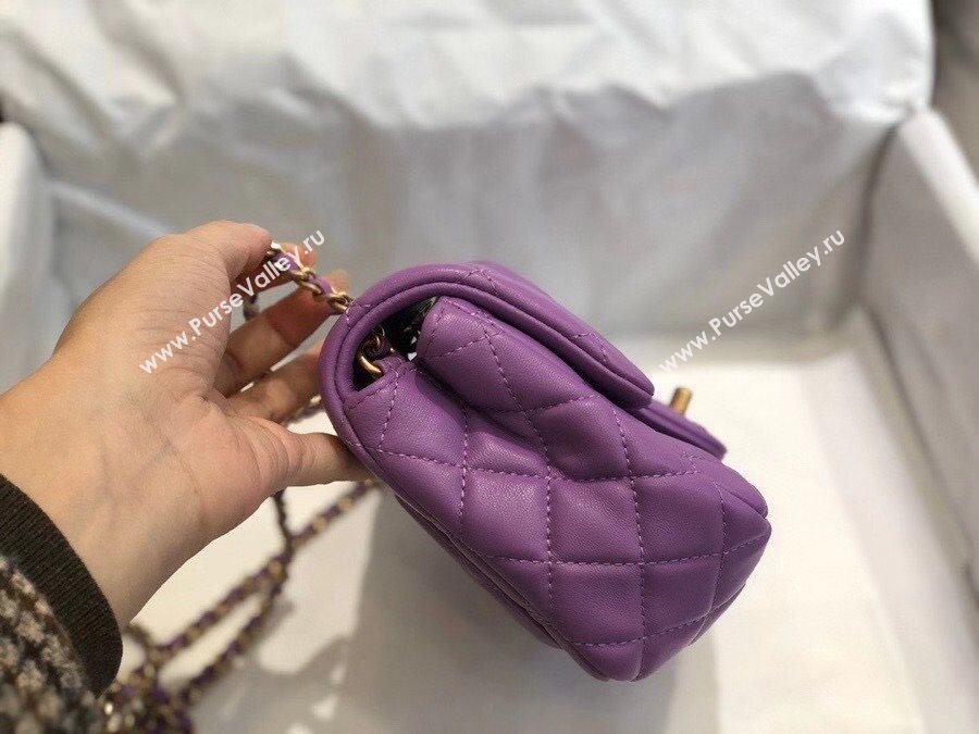Chanel Lambskin & Gold-Tone Metal Flap Bag AS1786 Purple 2020 TOP (SMJD-20112331)