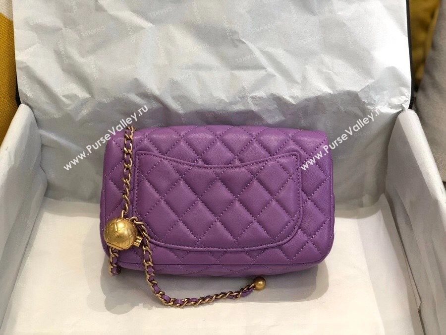 Chanel Lambskin & Gold-Tone Metal Flap Bag AS1787 Purple 2020 TOP (SMJD-20112336)
