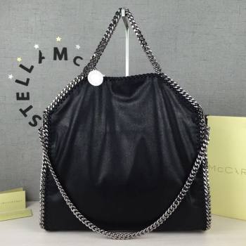 Stella McCartney Falabella Fold Over Tote Bag Black/Silver 2020 (WJ-20121633)