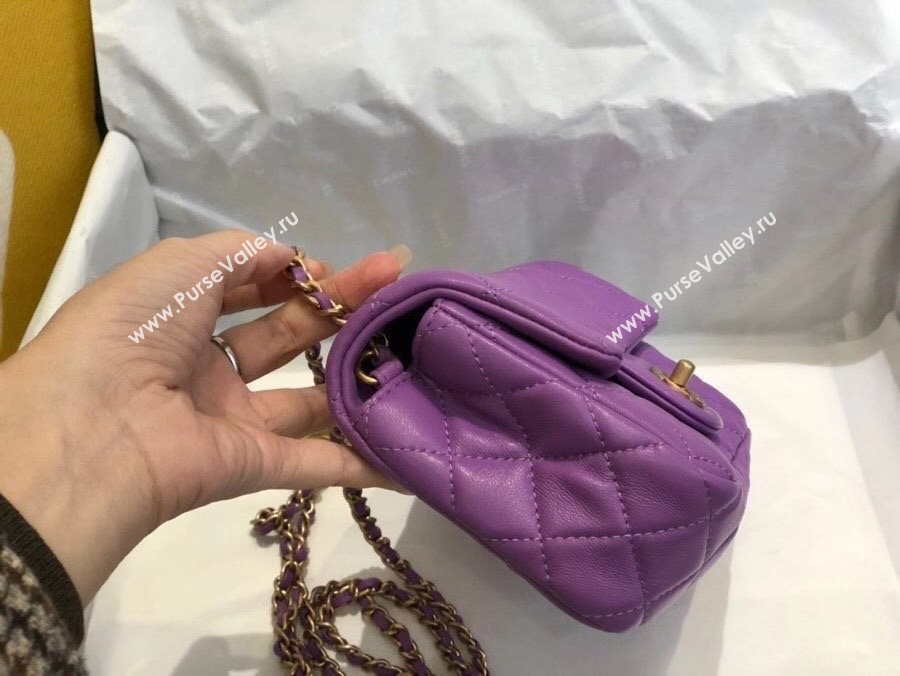 Chanel Lambskin & Gold-Tone Metal Flap Bag AS1787 Purple 2020 TOP (SMJD-20112336)