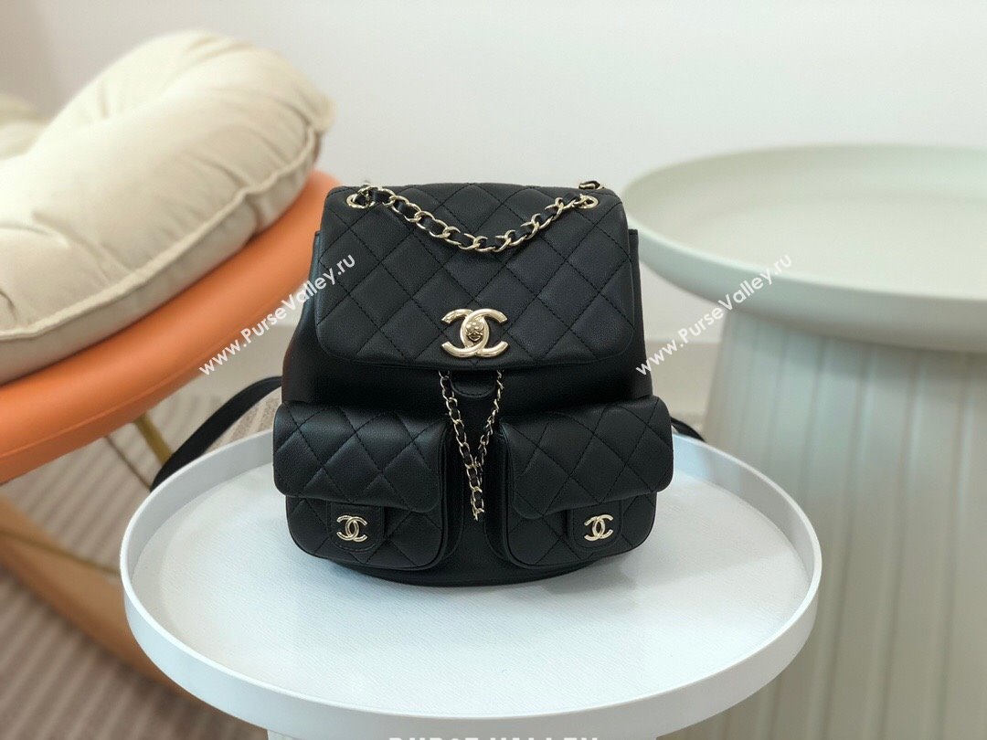 Chanel Lambskin Duma Backpack Bag S3860 Black 2023 Top (SM-23112812)