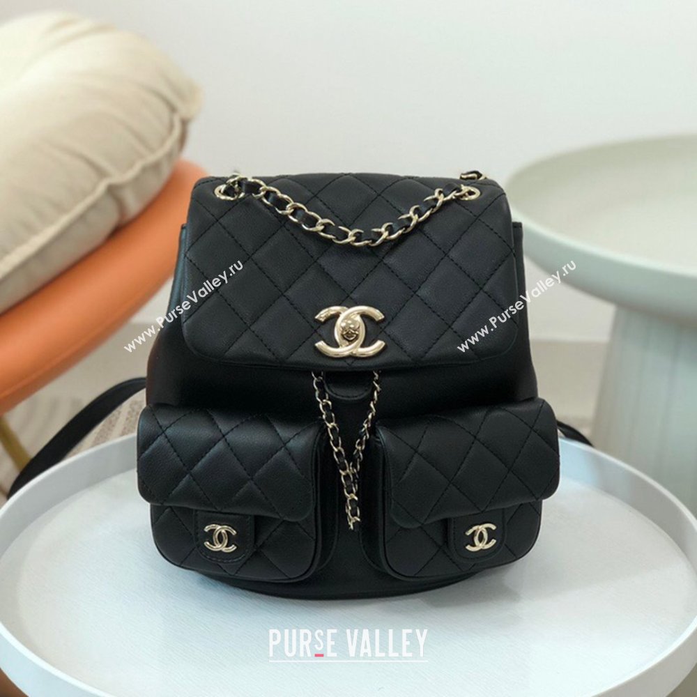 Chanel Lambskin Duma Backpack Bag S3860 Black 2023 Top (SM-23112812)