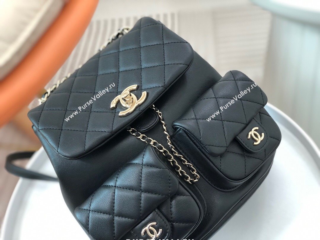 Chanel Lambskin Duma Backpack Bag S3860 Black 2023 Top (SM-23112812)