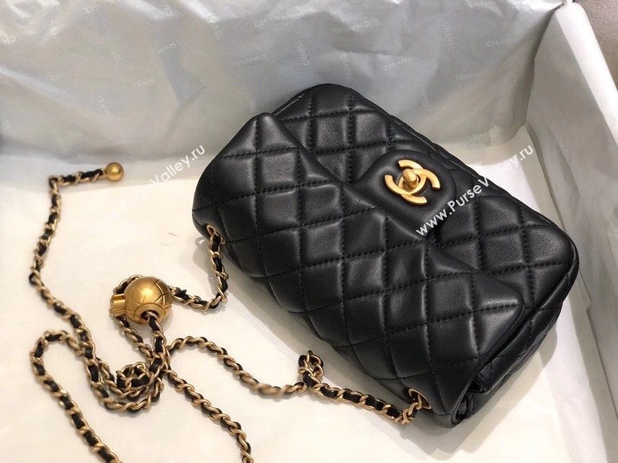 Chanel Lambskin & Gold-Tone Metal Flap Bag AS1787 Black 2020 TOP (SMJD-20112337)
