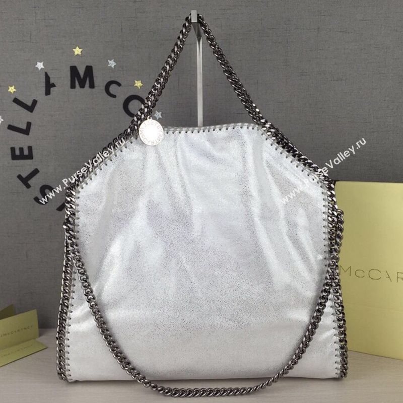 Stella McCartney Falabella Fold Over Tote Bag Silver White 2020 (WJ-20121634)