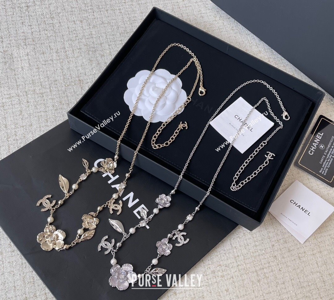 Chanel Camellia Necklace CH101055 Silver 2024 (YF-24101055)