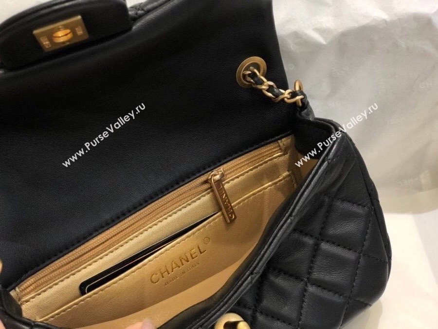 Chanel Lambskin & Gold-Tone Metal Flap Bag AS1787 Black 2020 TOP (SMJD-20112337)