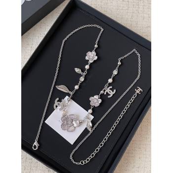 Chanel Camellia Necklace CH101055 Silver 2024 (YF-24101055)