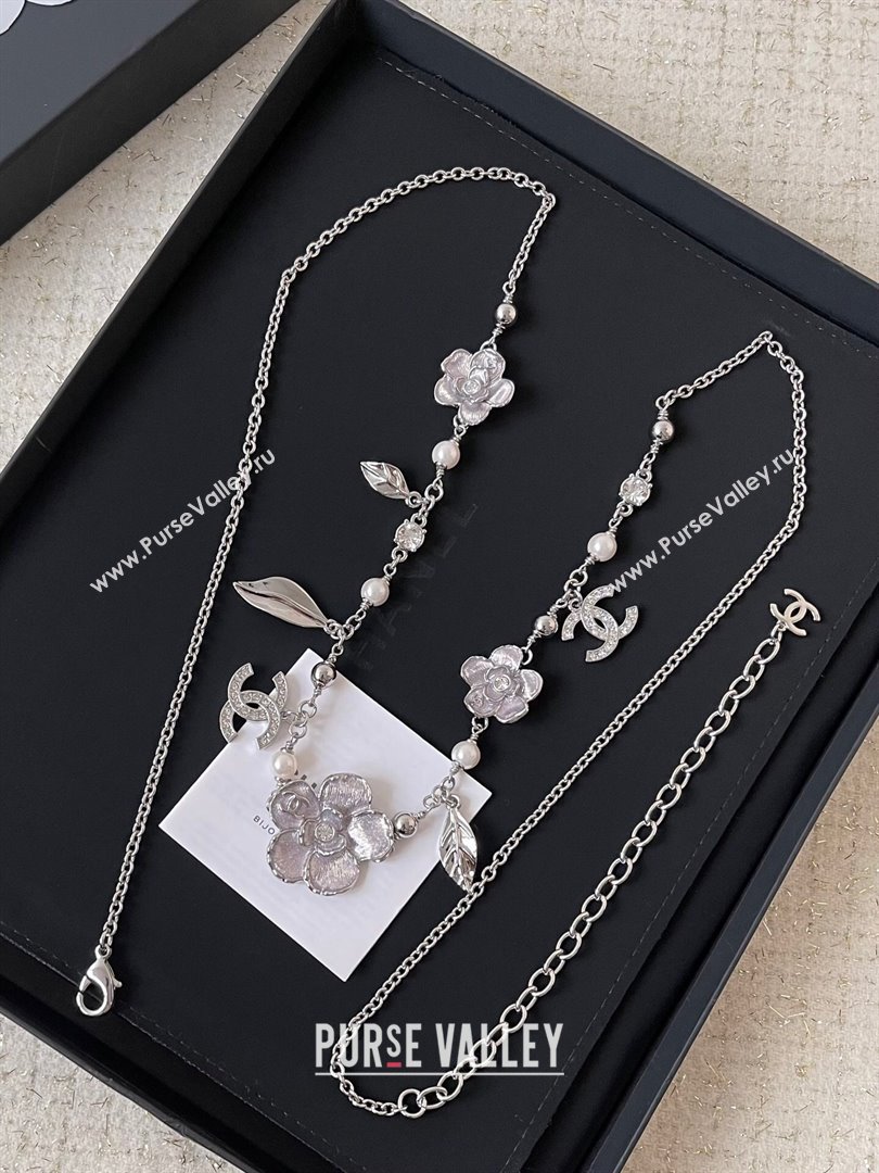 Chanel Camellia Necklace CH101055 Silver 2024 (YF-24101055)