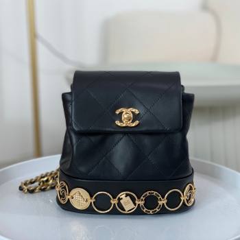 Chanel Calfskin Small Backpack Bag with Badge AS4275 Black 2023 Top (SM-23112815)