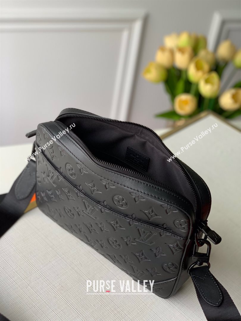 Louis Vuitton Mens Duo Messenger Bag in Monogram Embossed Leather M69827 Black 2020 (KI-20112339)