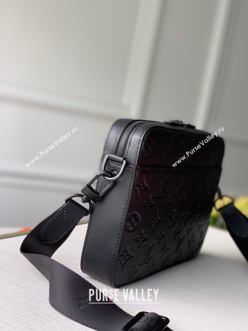 Louis Vuitton Mens Duo Messenger Bag in Monogram Embossed Leather M69827 Black 2020 (KI-20112339)