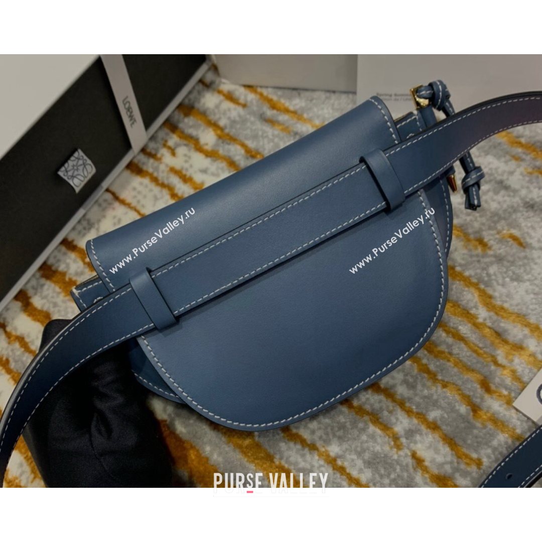 Loewe Mini Gate Belt Bag in Natural Calfskin Blue 2021 Top (ZD-210802061)