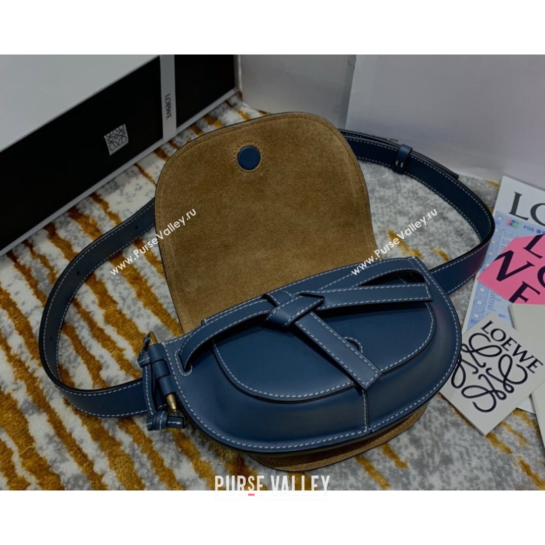 Loewe Mini Gate Belt Bag in Natural Calfskin Blue 2021 Top (ZD-210802061)