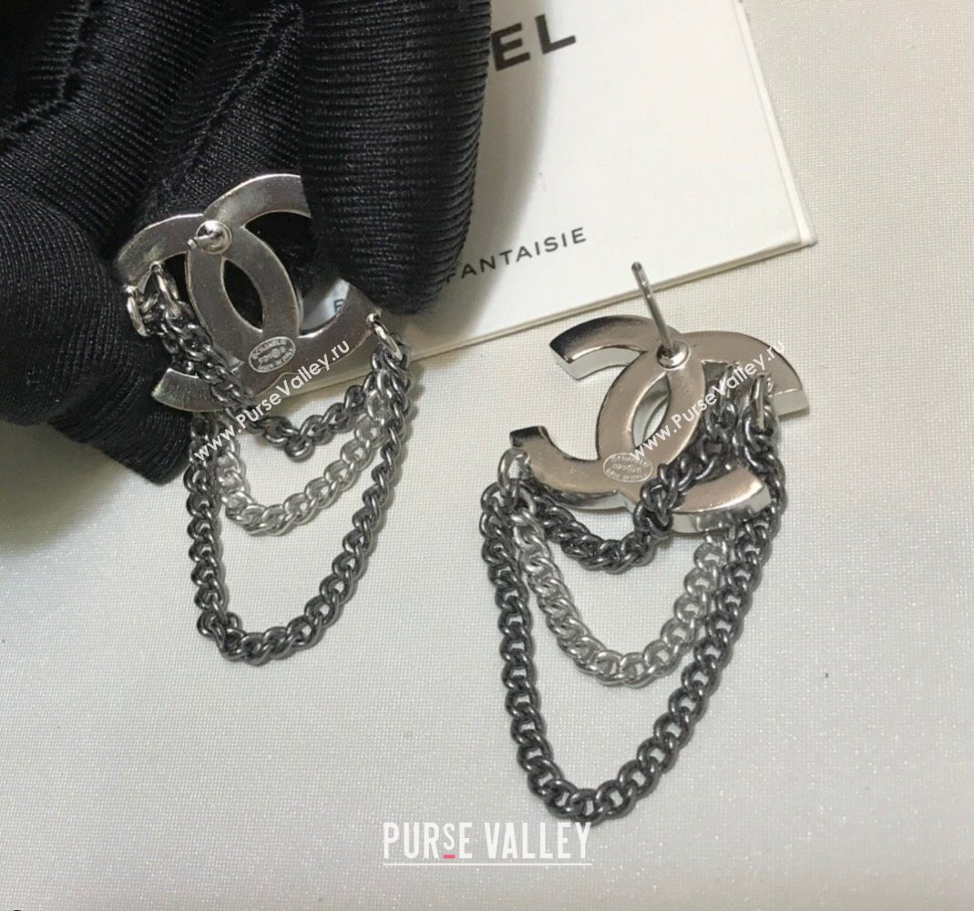 Chanel CC Tassel Earrings AB7062 Silver 2021 100857 (YF-21100897)