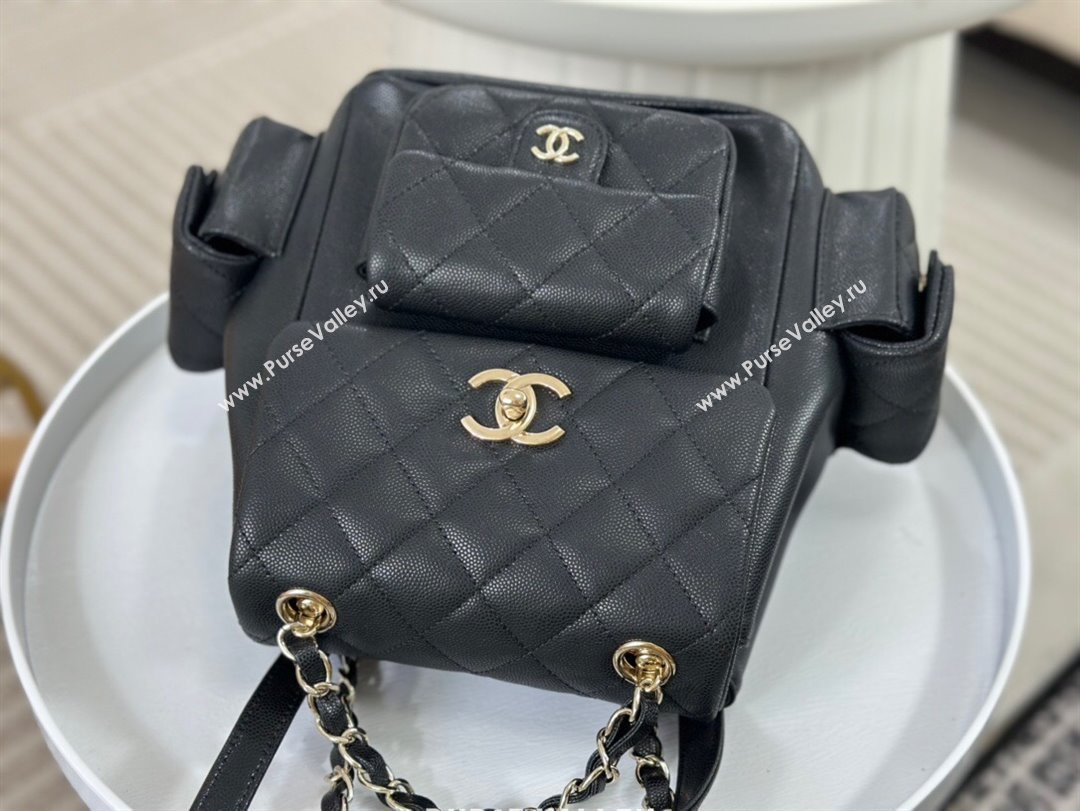 Chanel Grained Shiny Calfskin Backpack Bag AS4398 Black 2023 Top (SM-23112814)