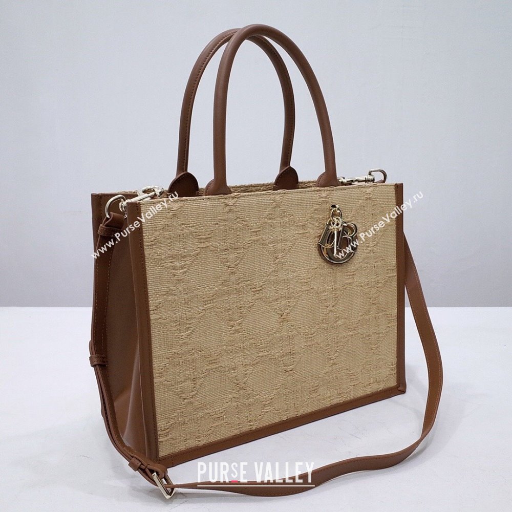 Dior Medium Book Tote Bag Bag in Beige Cannage Raffia 2024 (DMZ-24062814)