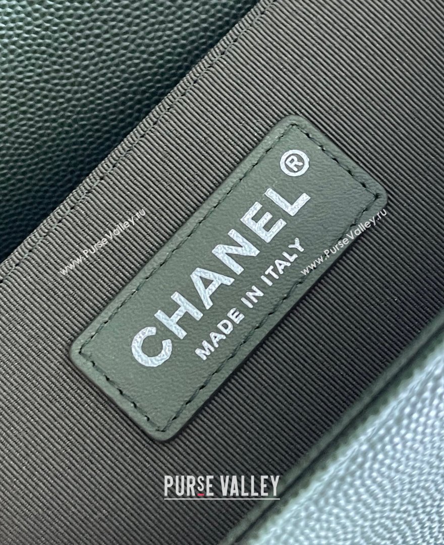 Chanel Original Grained Calfskin Chevron Medium Boy Flap Bag Silver/Green 2023 Top Quality (MHE-23102520)