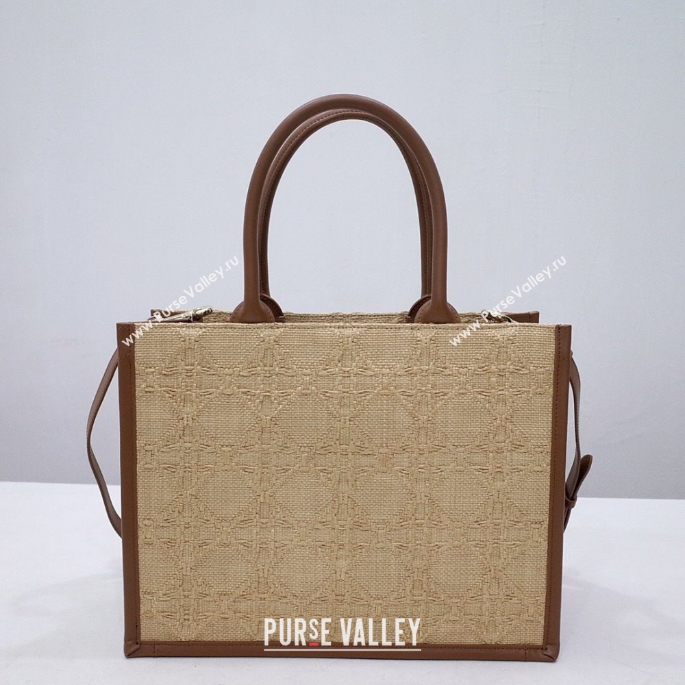 Dior Medium Book Tote Bag Bag in Beige Cannage Raffia 2024 (DMZ-24062814)