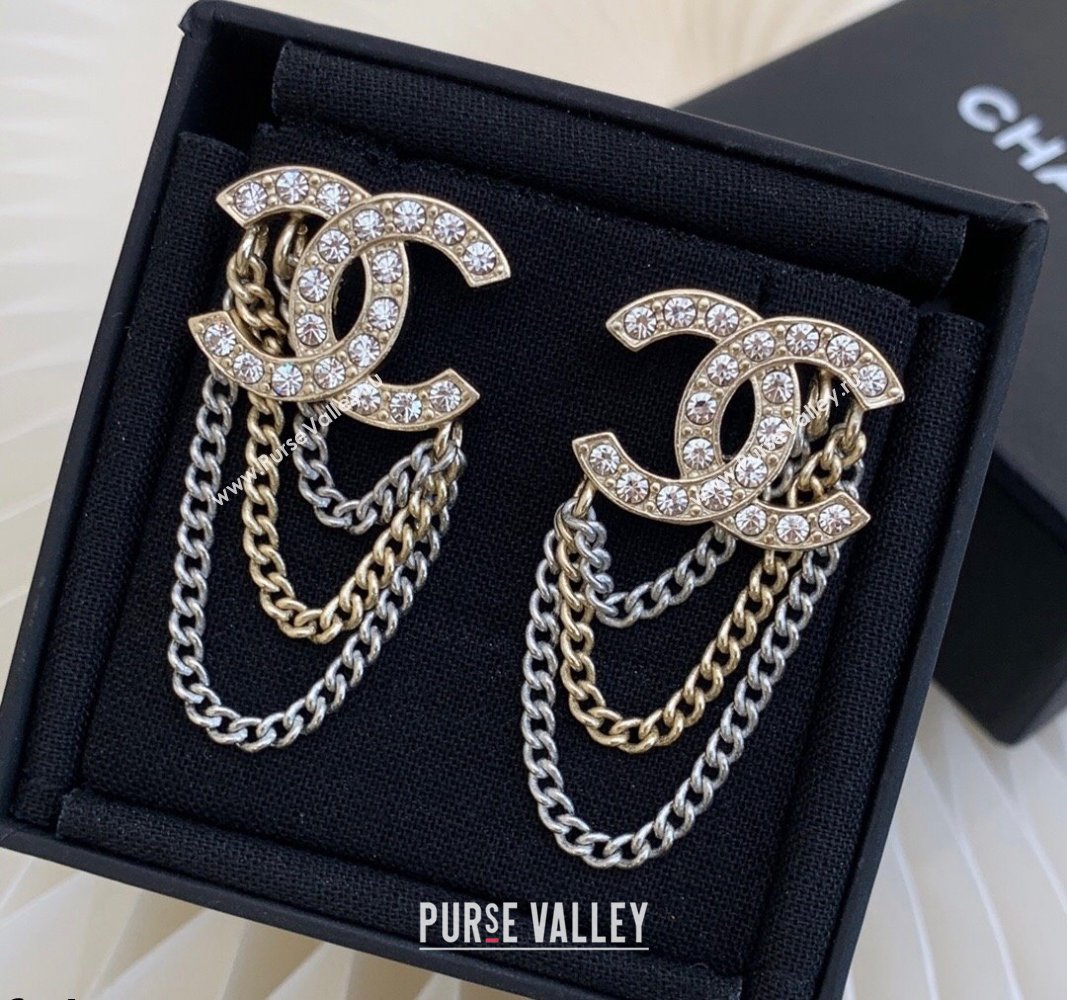 Chanel CC Tassel Earrings AB7062 Silver/Gold 2021 100858 (YF-21100898)