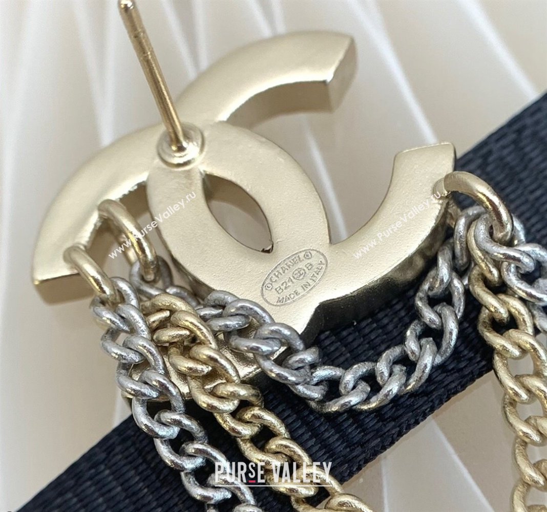 Chanel CC Tassel Earrings AB7062 Silver/Gold 2021 100858 (YF-21100898)