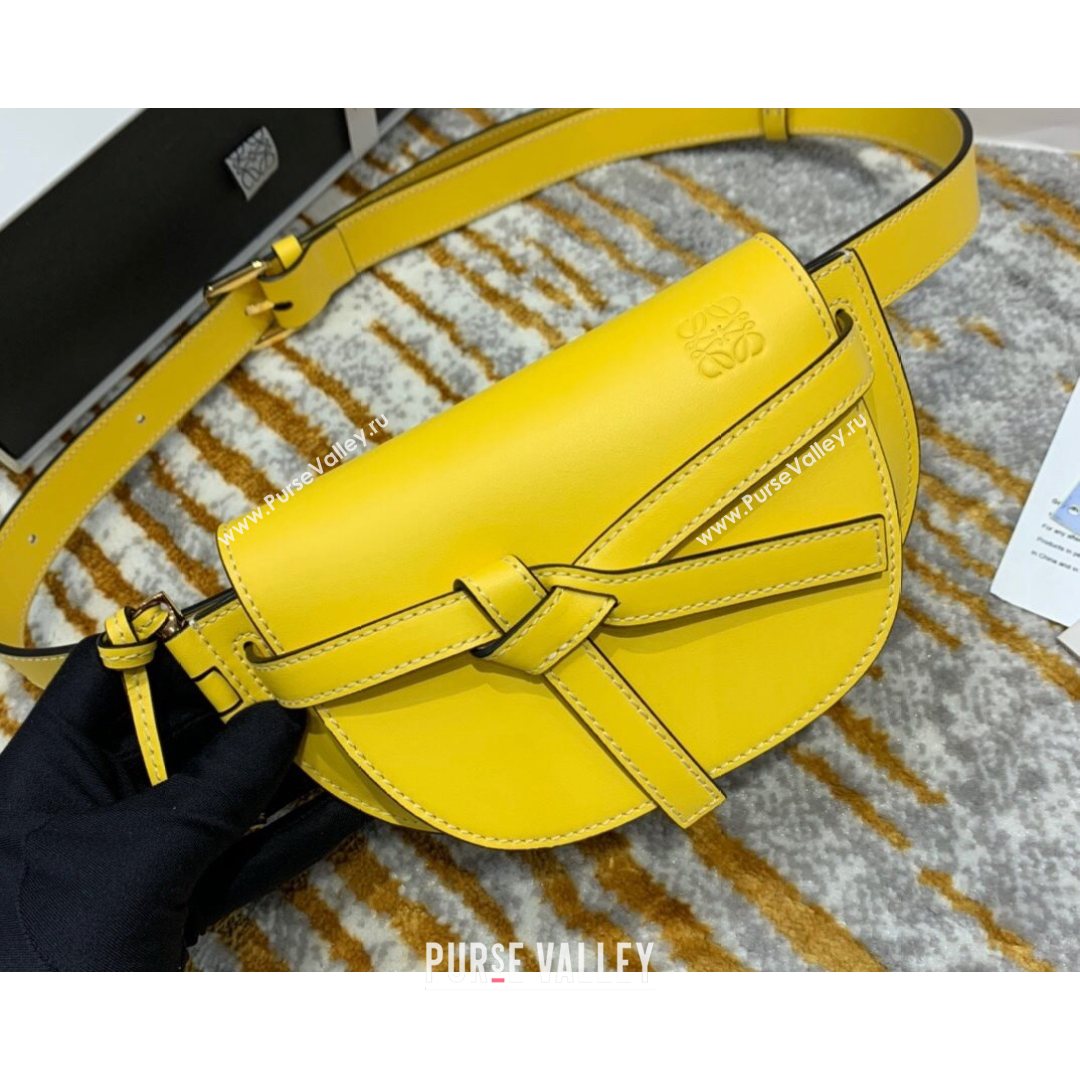 Loewe Mini Gate Belt Bag in Natural Calfskin Yellow 2021 Top (ZD-210802063)