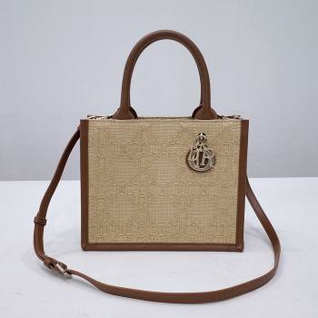 Dior Small Book Tote Bag Bag in Beige Cannage Raffia 2024 (DMZ-24062815)