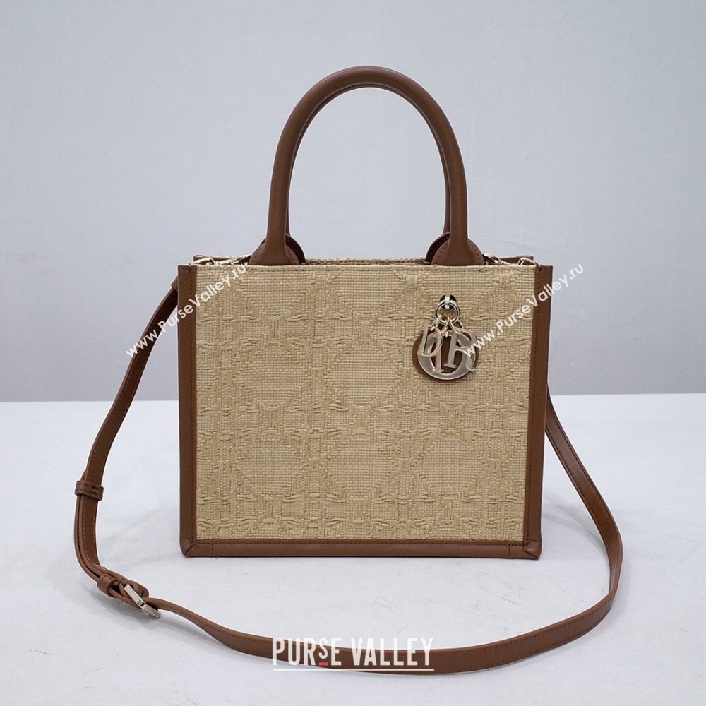 Dior Small Book Tote Bag Bag in Beige Cannage Raffia 2024 (DMZ-24062815)