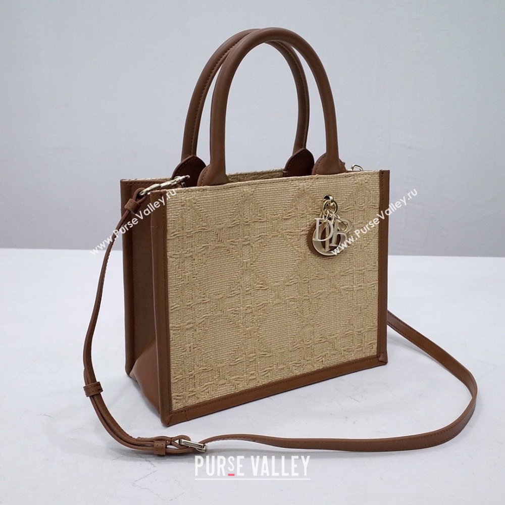 Dior Small Book Tote Bag Bag in Beige Cannage Raffia 2024 (DMZ-24062815)