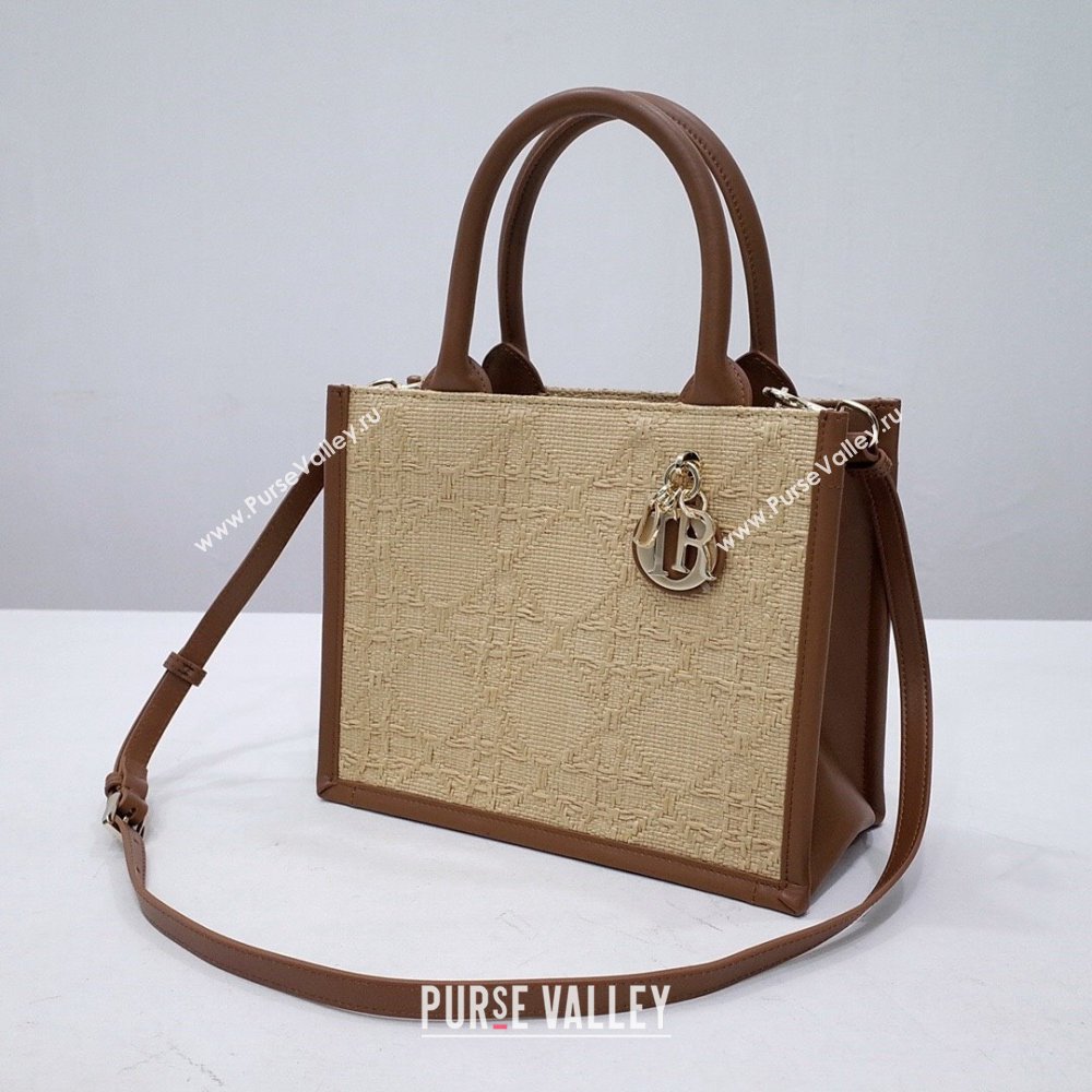 Dior Small Book Tote Bag Bag in Beige Cannage Raffia 2024 (DMZ-24062815)