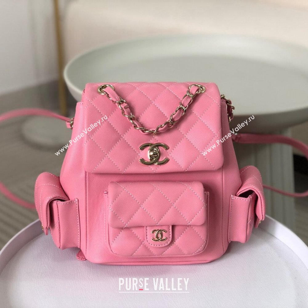 Chanel Grained Shiny Calfskin Backpack Bag AS4398 Pink 2023 Top (SM-23112817)