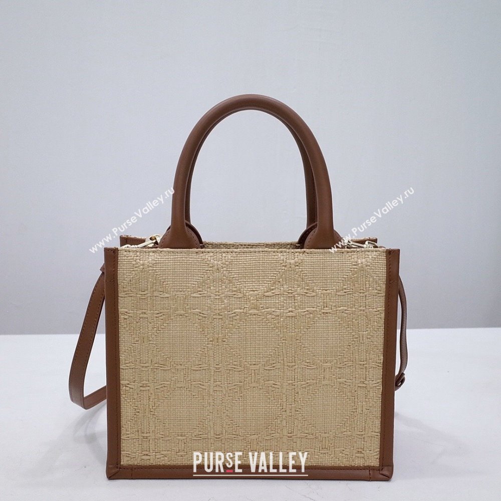 Dior Small Book Tote Bag Bag in Beige Cannage Raffia 2024 (DMZ-24062815)