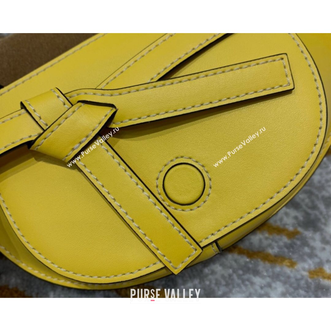 Loewe Mini Gate Belt Bag in Natural Calfskin Yellow 2021 Top (ZD-210802063)