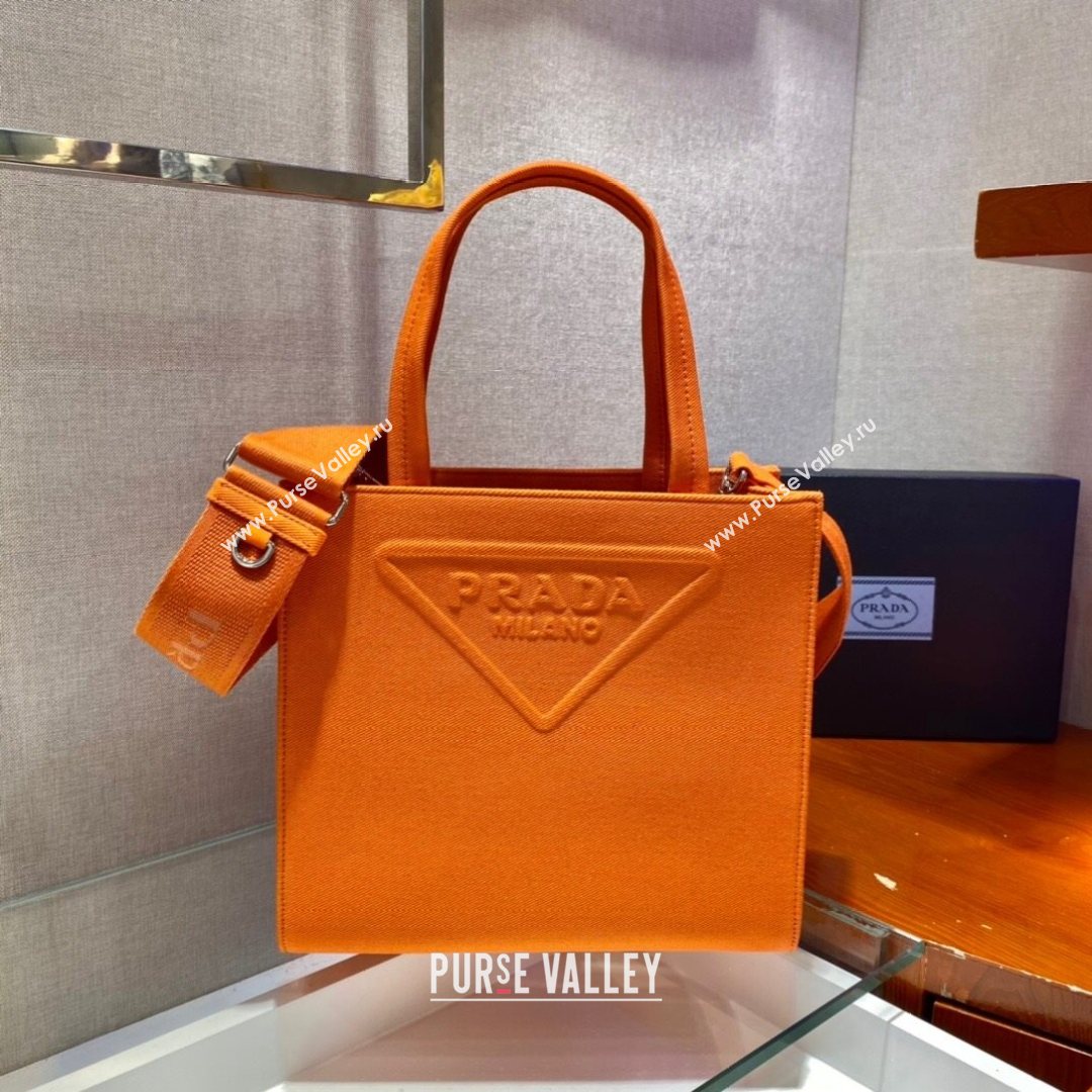 Prada Drill Fabric Tote Bag 1BG382 Orange 2021 (YZ-21080405)