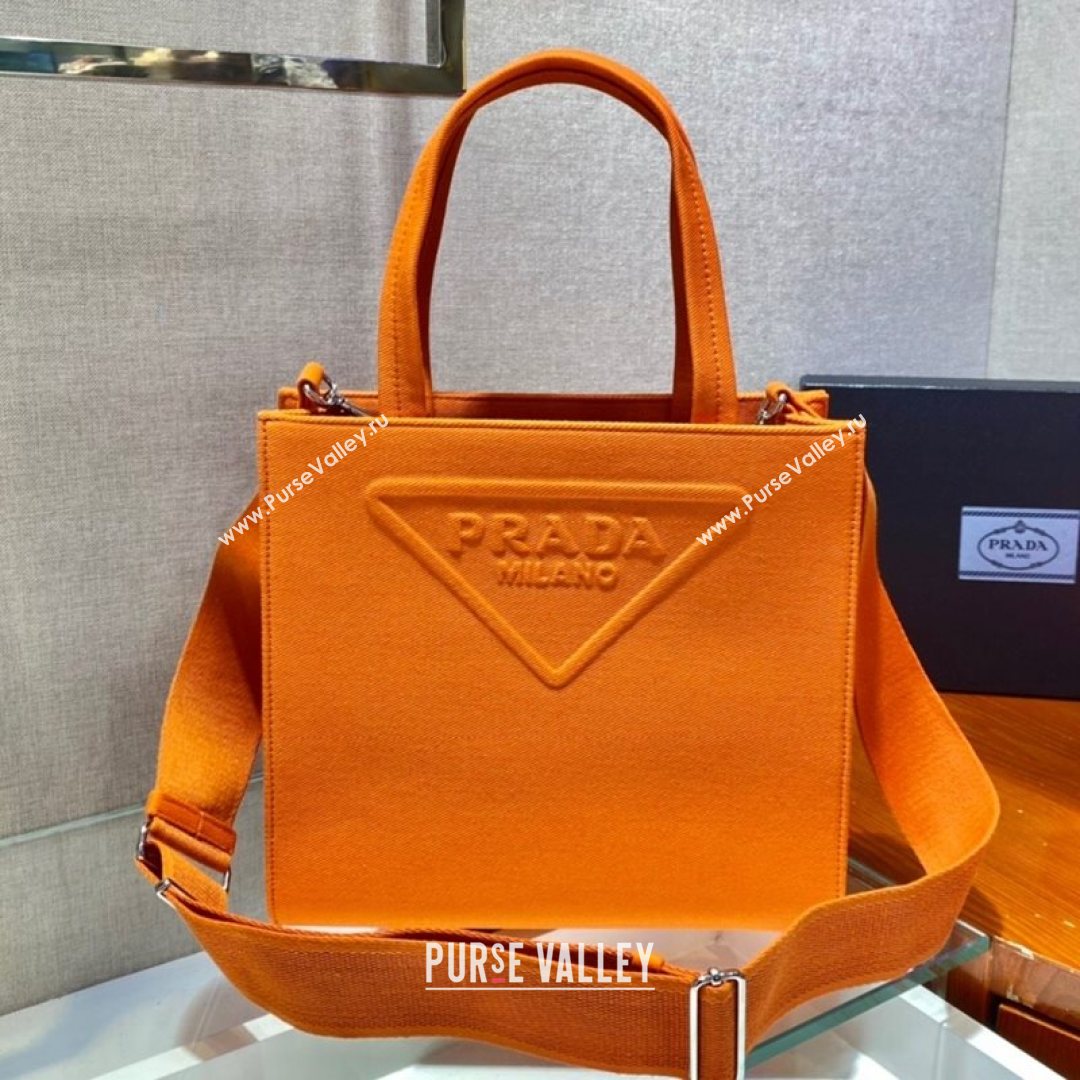 Prada Drill Fabric Tote Bag 1BG382 Orange 2021 (YZ-21080405)