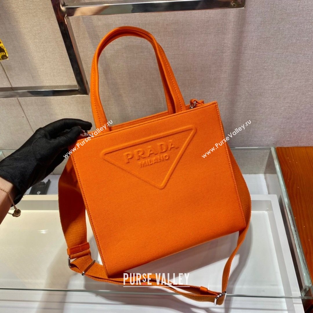 Prada Drill Fabric Tote Bag 1BG382 Orange 2021 (YZ-21080405)