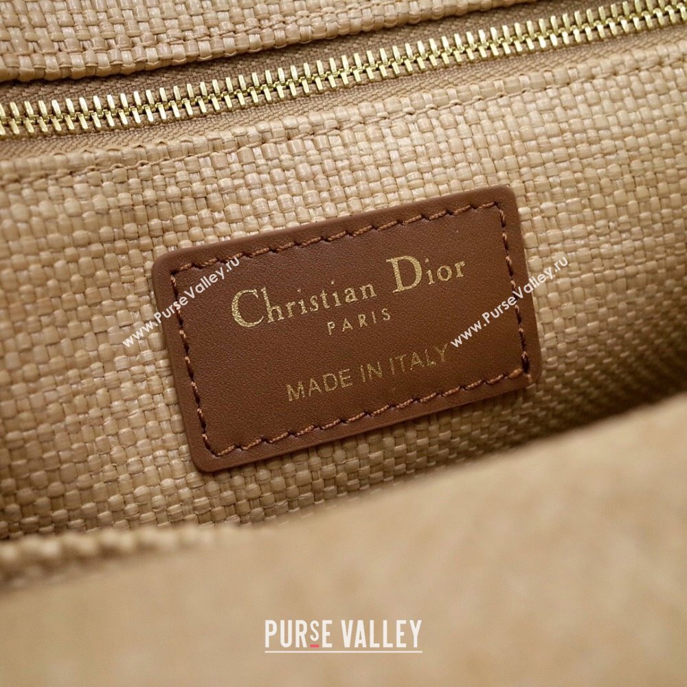 Dior Small Book Tote Bag Bag in Beige Cannage Raffia 2024 (DMZ-24062815)