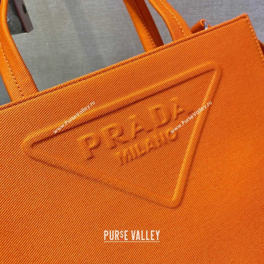 Prada Drill Fabric Tote Bag 1BG382 Orange 2021 (YZ-21080405)