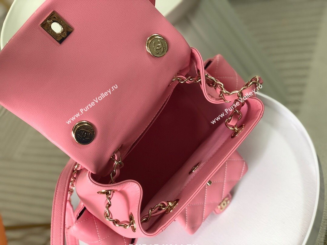 Chanel Grained Shiny Calfskin Backpack Bag AS4398 Pink 2023 Top (SM-23112817)