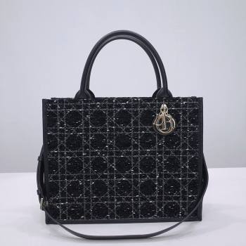 Dior Medium Book Tote Bag Bag in Black Tweed 2024 (DMZ-24062823)