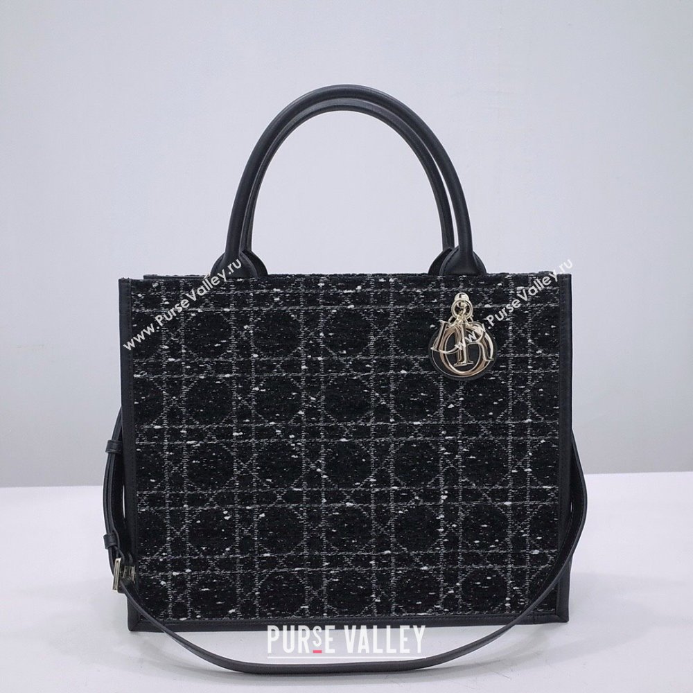 Dior Medium Book Tote Bag Bag in Black Tweed 2024 (DMZ-24062823)