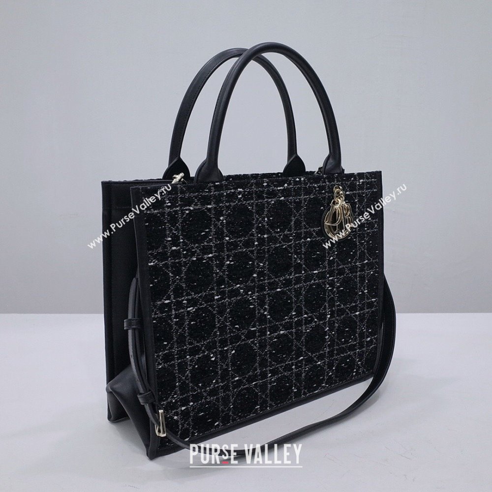 Dior Medium Book Tote Bag Bag in Black Tweed 2024 (DMZ-24062823)