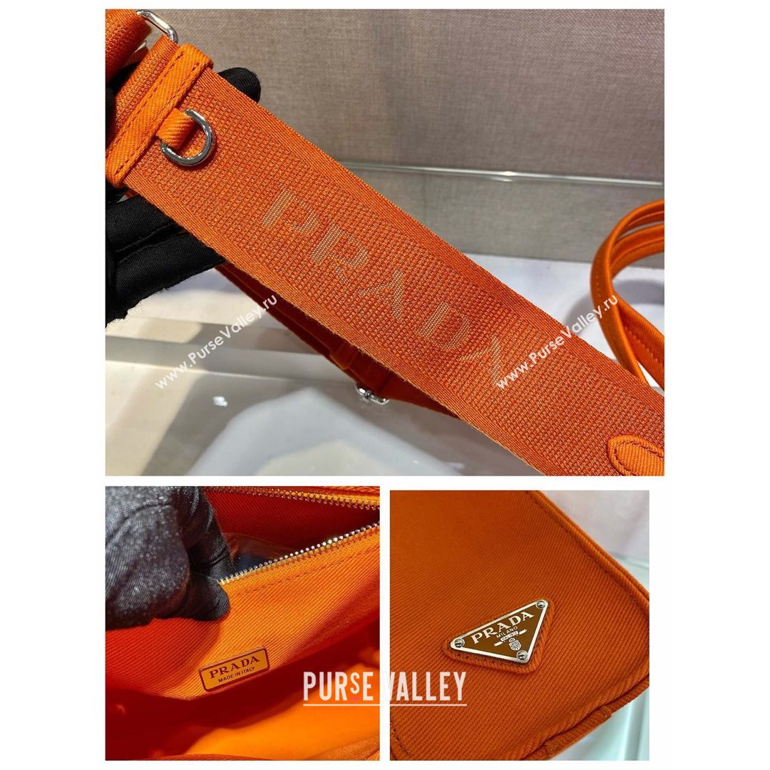 Prada Drill Fabric Tote Bag 1BG382 Orange 2021 (YZ-21080405)